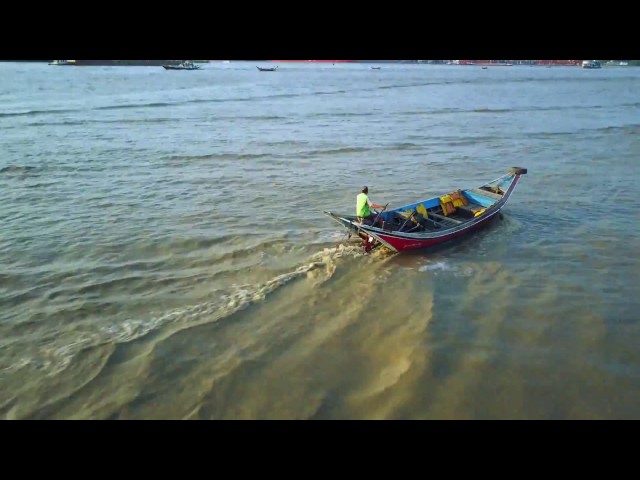 Blue Danube River waltz - with the boats of the Yangon River