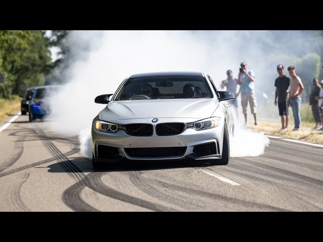 Modified BMW's Leaving Bimmerfest ! BURNOUTS, 919HP Single Turbo M4, Manhart M4, 900HP M140i, M4 CSL