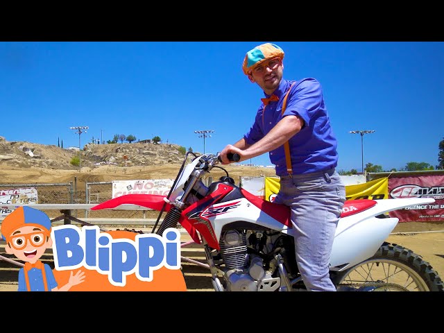 Blippi Explores A Motorcyle + další Blippi Videa | Vzdělávací videa o vozidlech pro děti