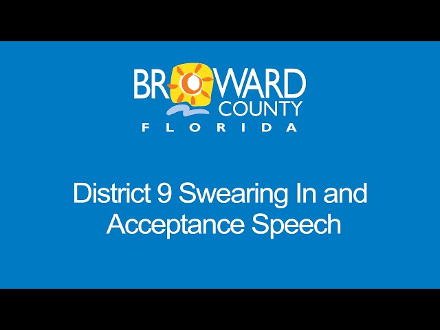 District 9 Swearing In and Acceptance Speech