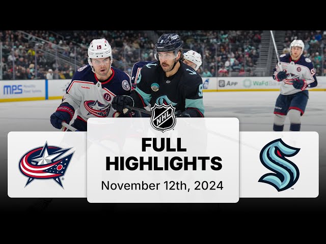 NHL Highlights | Blue Jackets vs. Kraken | November 12, 2024