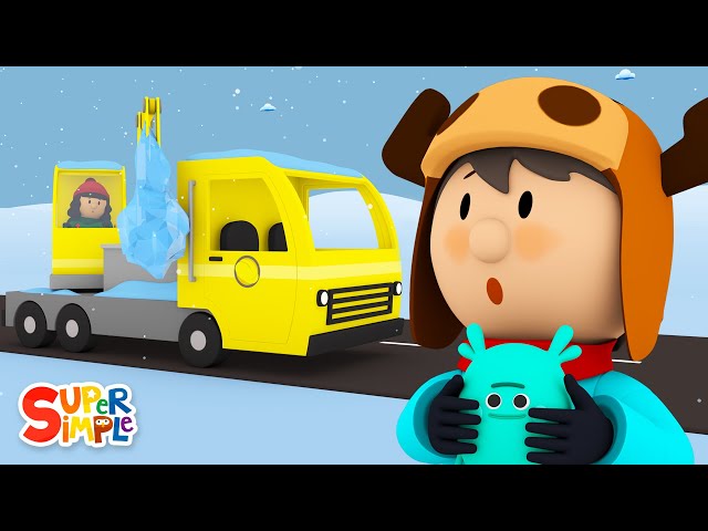 A Crane Truck's Claw is Frozen In Ice | Carl's Car Wash | Cartoon for Kids