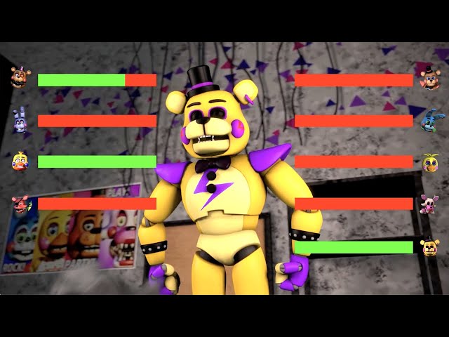 [SFM FNaF] Top 5 Security Breach Toys vs Fight Animations WITH Healthbars