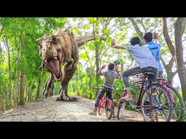 T-rex Attack Cycling Boy In Forest | Dinosaur Attack In Jurassic World | Fun Made Movie Part 26