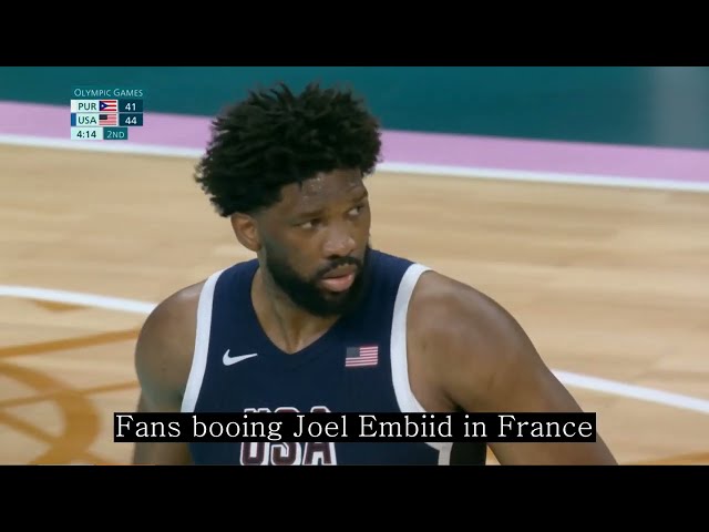 볼 잡을때마다 야유받는 조엘 엠비드 Fans booing Joel Embiid in France