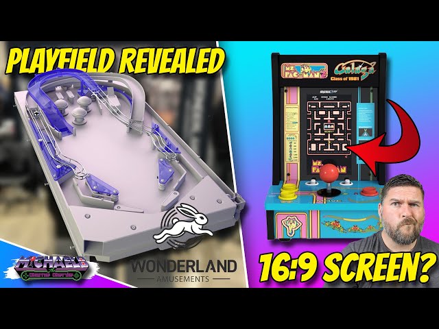 Wonderland Amusements Pinball Playfield Revealed & New Arcade1Up Countercades Switch to 16:9 Screen?