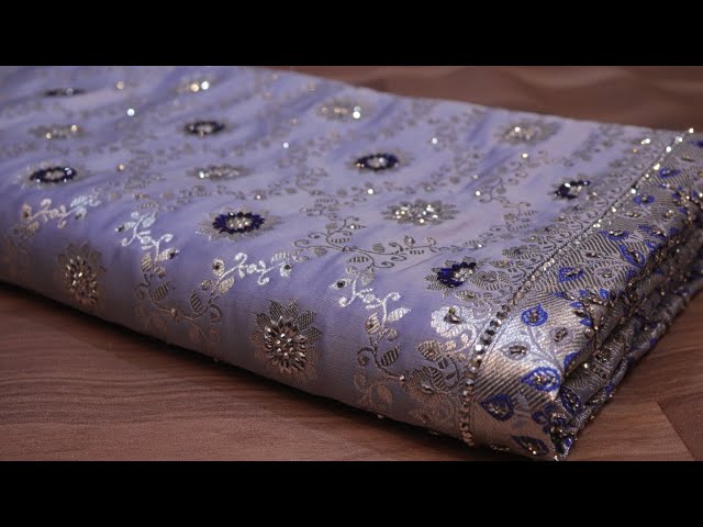 ARNG-3377 "The Periwinkle" Vol 3 Premium Banarasi Silk Saree||Silk||Acrylic Stones||Golden Zari