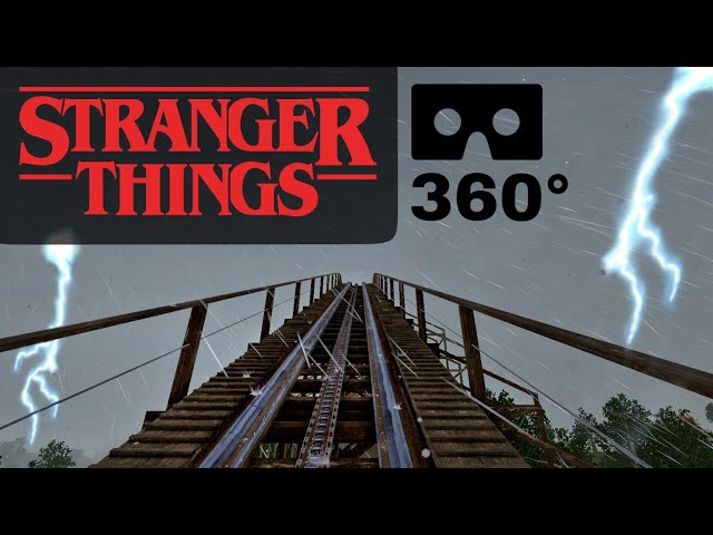 360° VR Stranger Things Roller Coaster Demogorgon Netflix Ride POV 360 도 롤러코스터 ジェットコースター