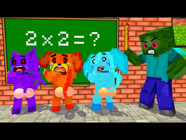 DogDay x CatNap x Bubba vs Zombie Math is NOT EASY | Minecraft Animation