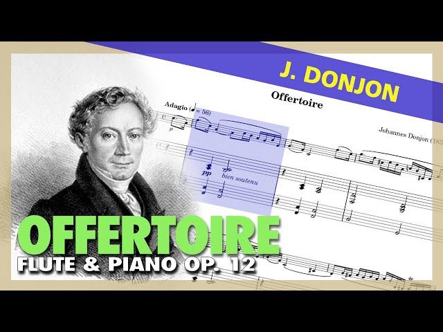 🎼J. DONJON - Offertoire (Op. 12) [for FLUTE and PIANO] - (Sheet Music Scrolling)