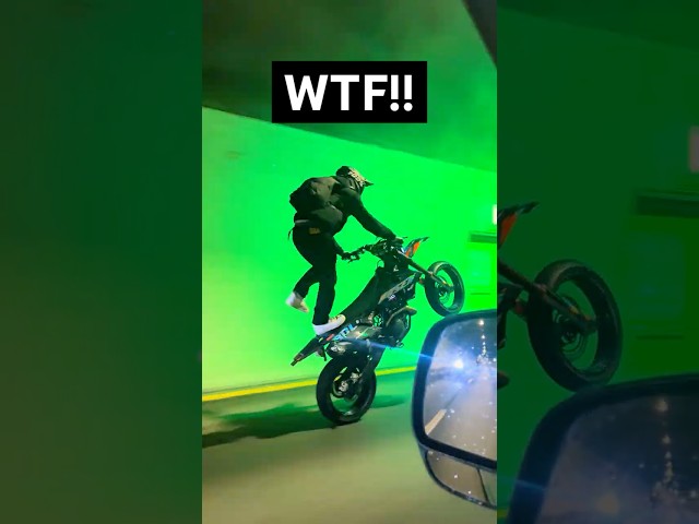 Wheelies look CRAZY in tunnels! #supermoto #Wheelie