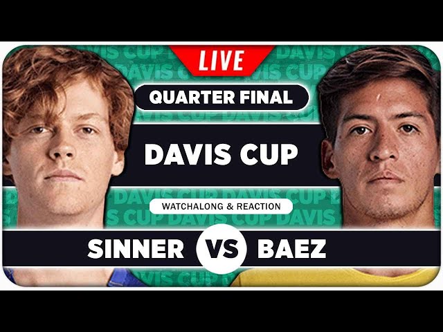 SINNER vs BAEZ • Davis Cup 2024 QF • LIVE Tennis Watchalong Stream