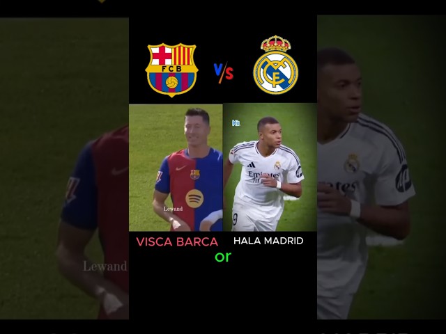 Visca Barca ❤️ vs Hala madrid🤍 #football #viscabarsa #halamadrid #barcelona #realmadrid #trending