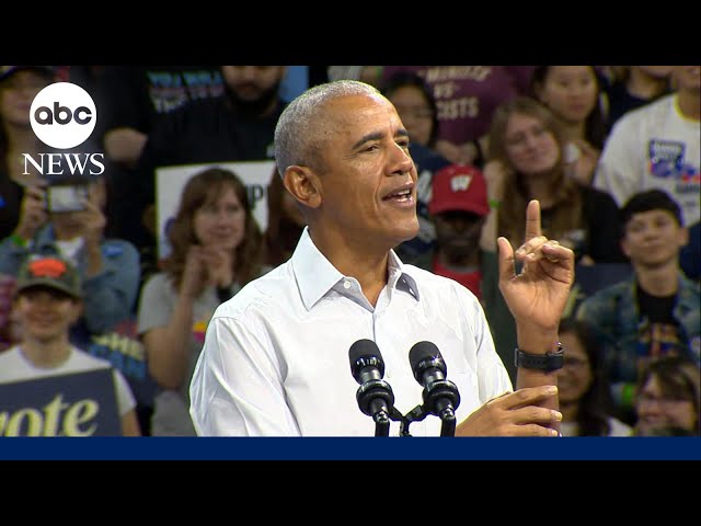 Obama warns of 'older, loonier' Trump during Wisconsin rally