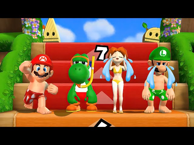 Mario Party 9 Step It Up - Mario Vs Yoshi Vs Daisy Vs Luigi (Hardest Difficulty)