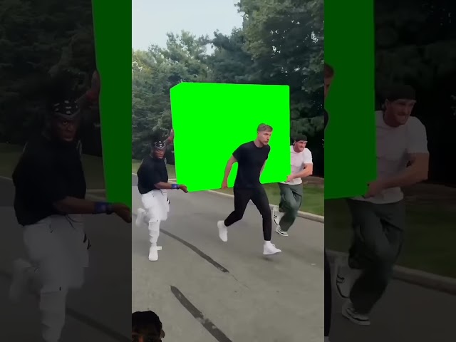 MrBeast, Logan Paul, and KSI running with the LUNCHLY Box meme Green Screen#mrbeast #trending #yt