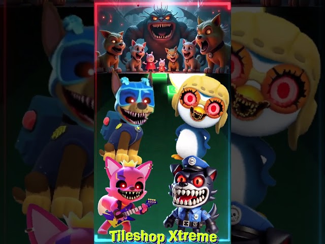 Paw Patrol 🆚 Pororo 🆚 Pinkfong 🆚 Sheriff Labrador Transform in Monster #coffindance #tileshop