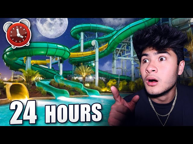 24 HOUR OVERNIGHT CHALLENGE in INDOOR WATERPARK!