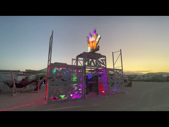 Animal Feelings at Camp Bang Bang sunset at Burning Man