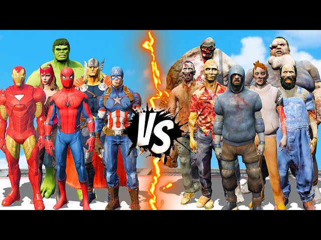 THE AVENGERS VS ZOMBIES - Iron Man, Hulk, Thor, Captain America, Spiderman vs Army of the Dead