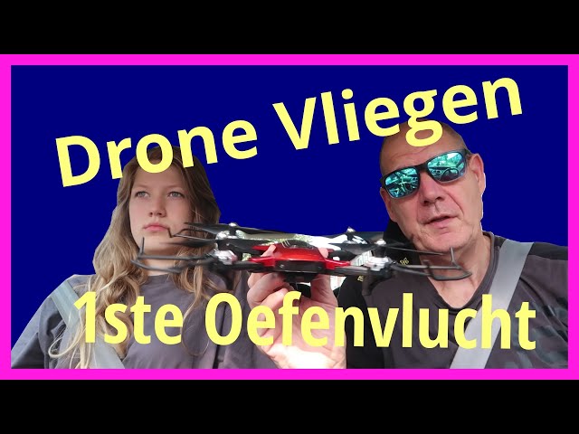 Drone vliegen 1ste oefeningen.