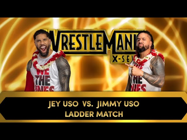 JEY USO VS JIMMY USO LADDER MATCH WRESTLEMANIA | WWE 2K24 GAMEPLAY