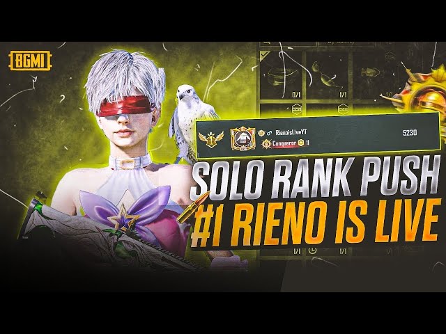 SOLO CONQUEROR LIVE RANK PUSH  || NON STOP CONQUEROR RANK PUSH🍗🇮🇳 #shorts #bgmi #shortsfeed #rieno