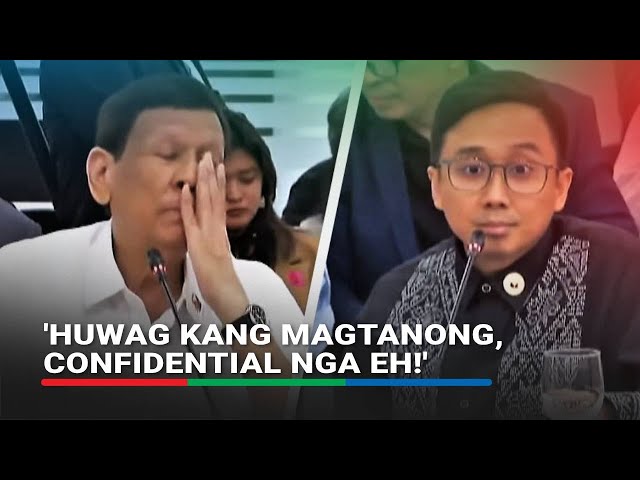 Duterte won't answer question on confidential funds, because it's 'confidential'