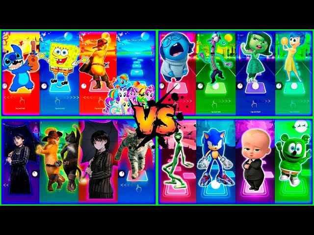 Alien Dance vs Sonic Prime vs Boss Baby vs Gummy Bear vs Wednesday vs Minions - Tiles Hop Battle