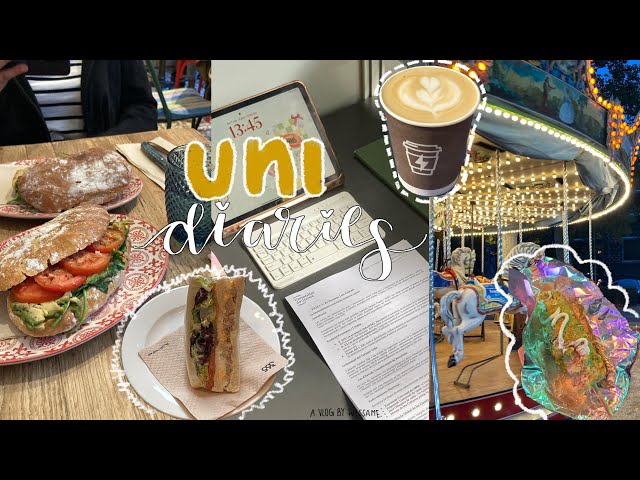 uni diaries ✧˚ · . | study with me for midterms, uni routine, study dates, fairs 🎡