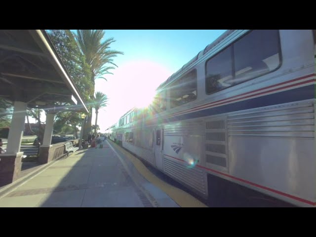 VR180 - Amtrak Southwest Chief Train #4 Eastbound in Fullerton CA - July 17th 2020 (1/2)