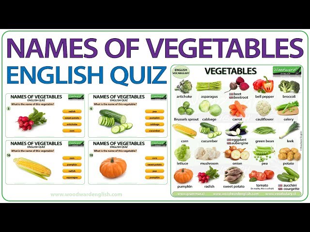 Names of Vegetables in English - Vocabulary Quiz