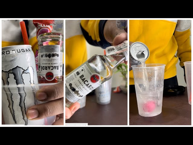 Bacardi #white  #rum | monster energy ultra | cocktail | ASMR