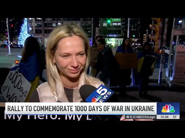 Rally held in support of Ukraine as Chicagoans mark 1,000 days since Russian invasion