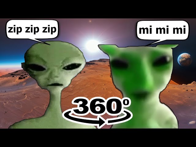 Alien Speaking Meme vs Alien Cat 360º