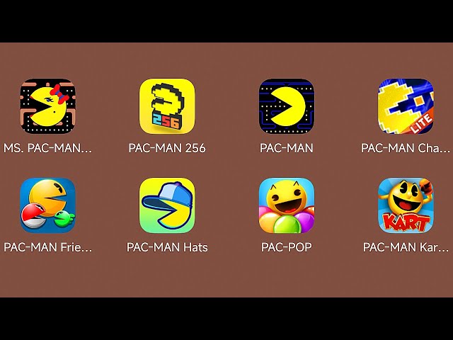 Ms. Pac-Man,Pac-Man 256,Pac-Man Classic,Pac-Man Championship Edition,Pac-Man Friends,Hats,Kart Rally