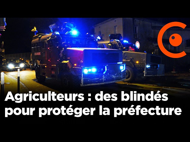 Agriculteurs : des véhicules blindés protègent la préfecture d'Agen - 19/11/2024