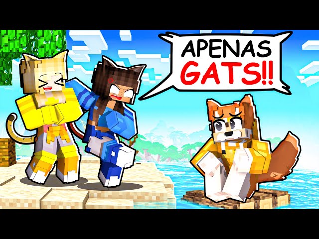 CACHORRO foi para UMA ILHA só DE GATOS no Minecraft