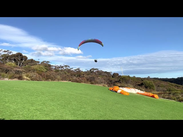 Skyman glides by