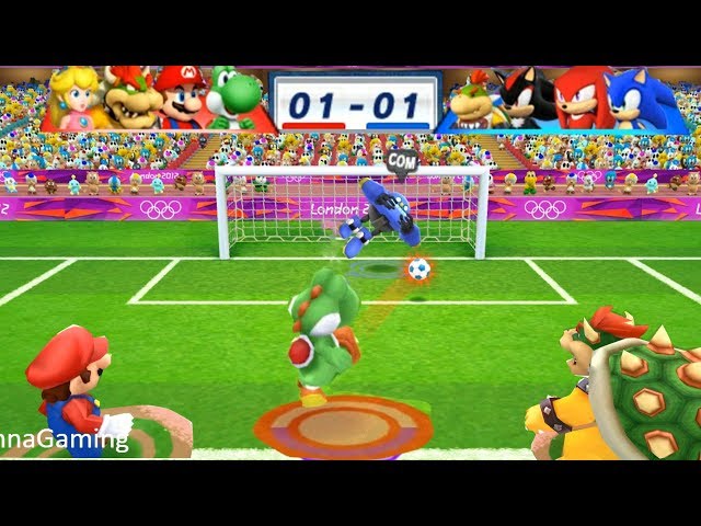 Mario & Sonic At The London 2012 Olympic Games Football #100 With Yoshi, Mario, Bowser, Peach