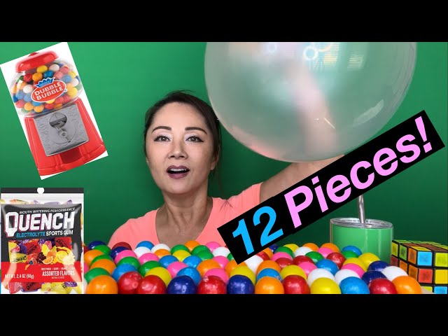 SEE WHAT 12 PIECES OF GUM CAN DO!  BIG BUBBLES W/ QUENCH ELECTROLYTE &  DUBBLE BUBBLE GUMBALLS  #먹방