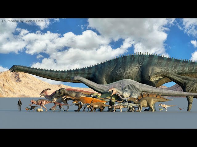 Dinosaur Size Comparison | 3d Animation Comparison | Real Scale Comparison (60FPS)