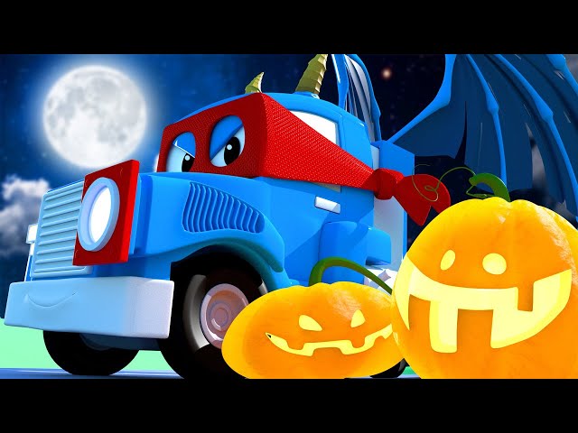 Videos de camiones para niños - El ESPELUZNANTE Truco de Halloween - Carl el Super Camión