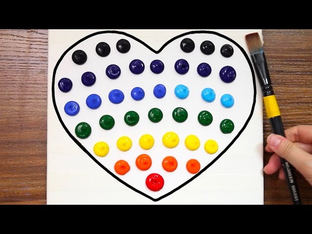 Simple Heart Acrylic Painting on Canvas Step by Step #688｜Satisfying Art ASMR