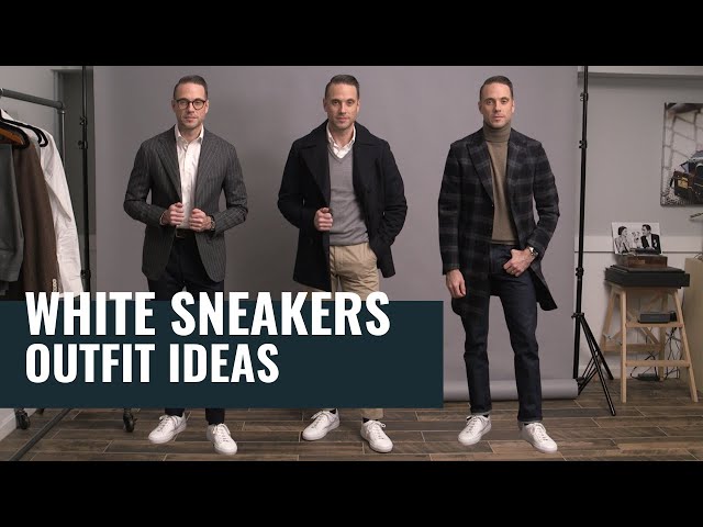 5 Ways To Style White Sneakers | How To Wear White Sneakers | Winter Outfit Ideas