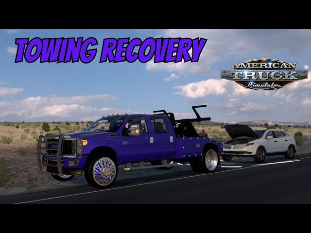 "Effortlessly Towing a Disabled Car off the Highway in American Truck Simulator" #ats