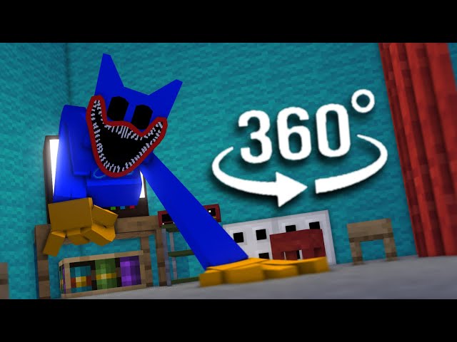 Poppy Playtime Chapter 3 - Minecraft 360° VR Animation (Huggy Wuggy Chase Scene)