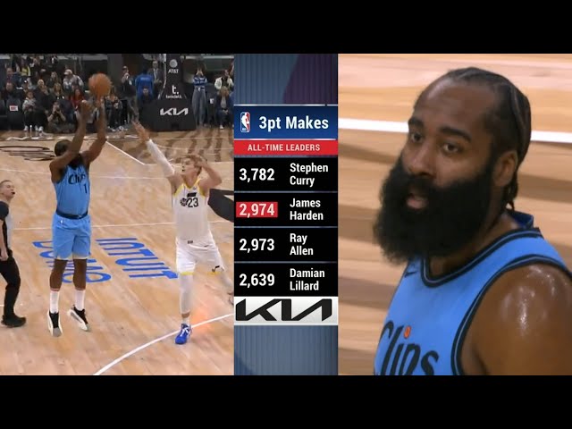 James Harden hits 3 to pass Ray Allen for 2nd on all-time 3PM list behind Steph Curry