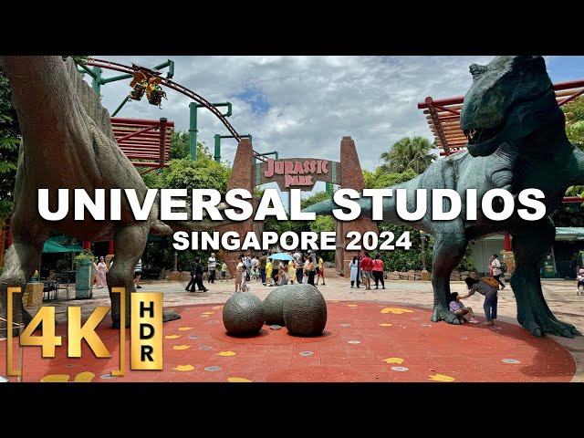 2024 Full Tour of UNIVERSAL STUDIOS SINGAPORE! | Dinosaur Shows and POV Ride Tours | Sentosa Island