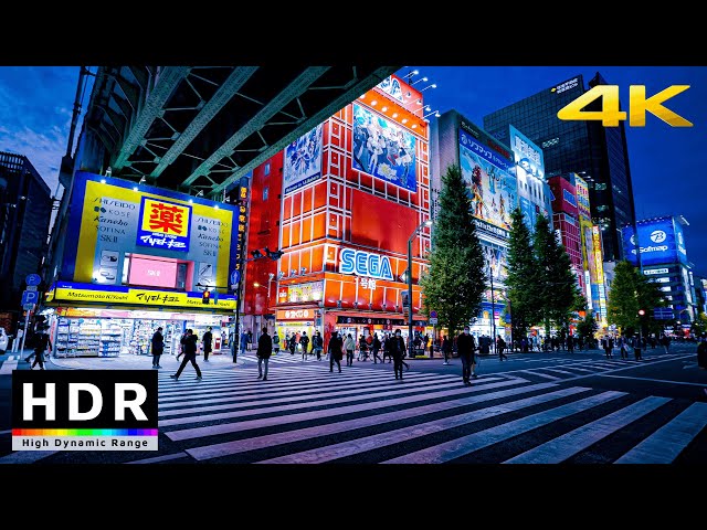 【4K HDR】Night Walk in Tokyo Electric Anime Town - Akihabara - Japan Walking Tour